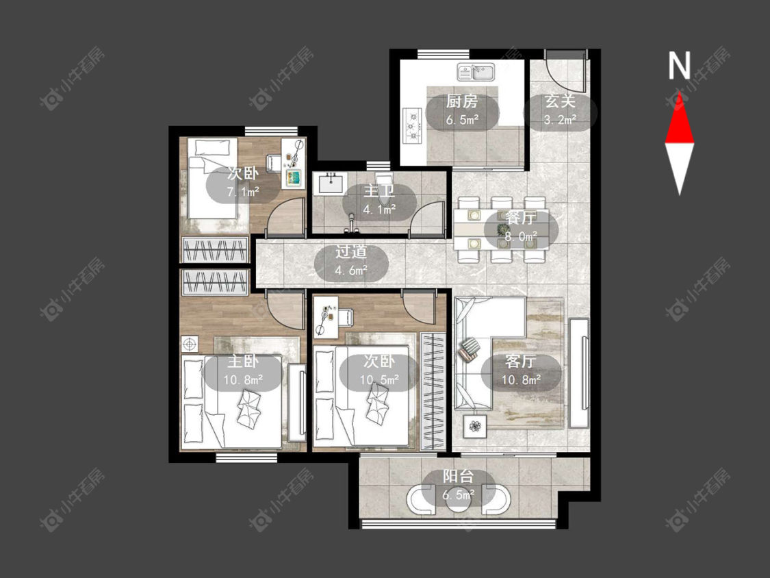 常州昱湖上观在售二手房源户型图_小牛看房