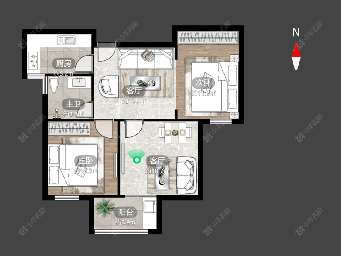常州华润国际三期在售二手房源户型图_小牛看房