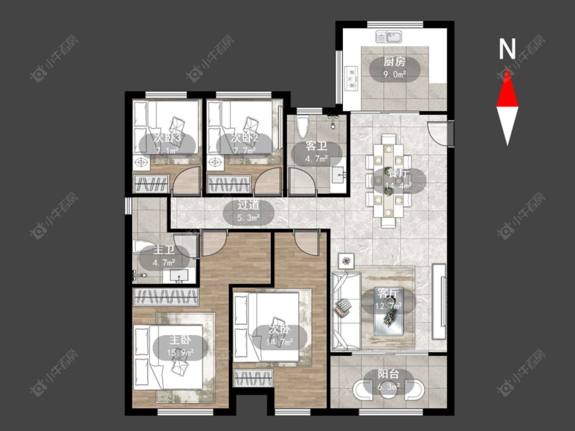 常州蓝山湖在售二手房源户型图_小牛看房