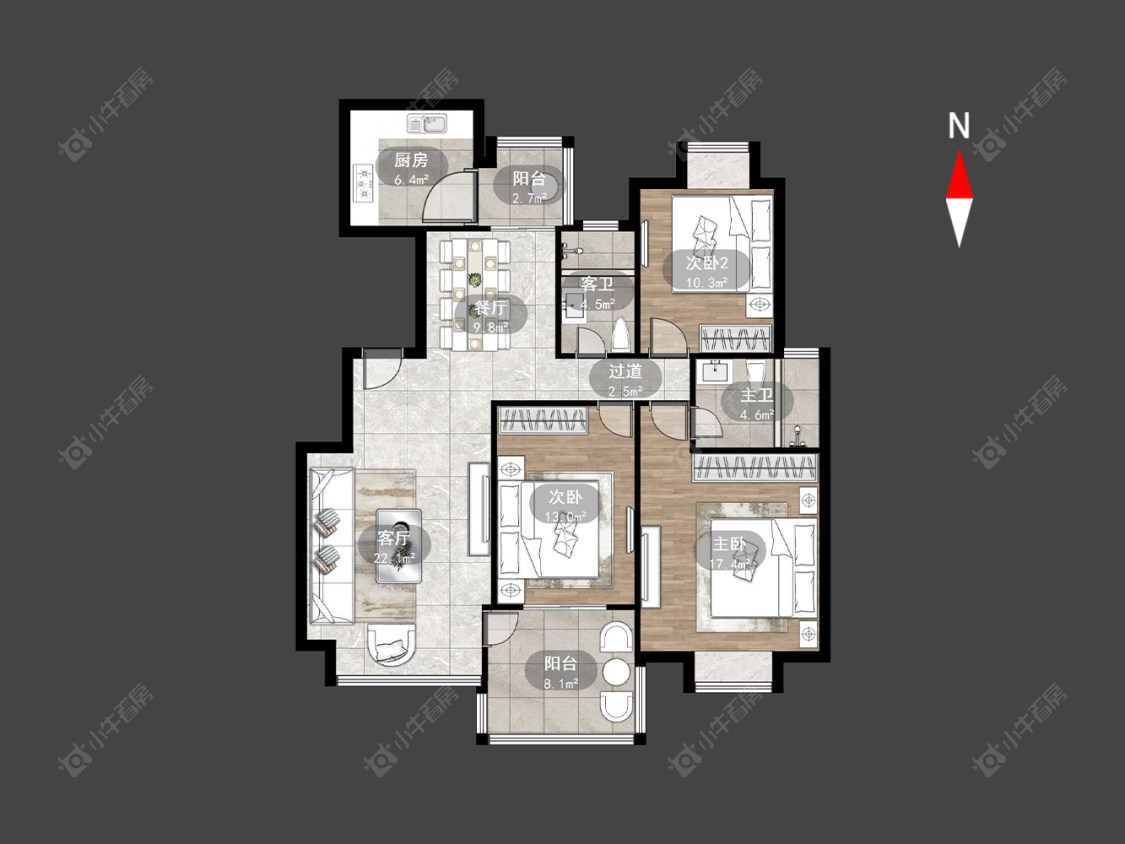 常州凯旋城西区在售二手房源户型图_小牛看房