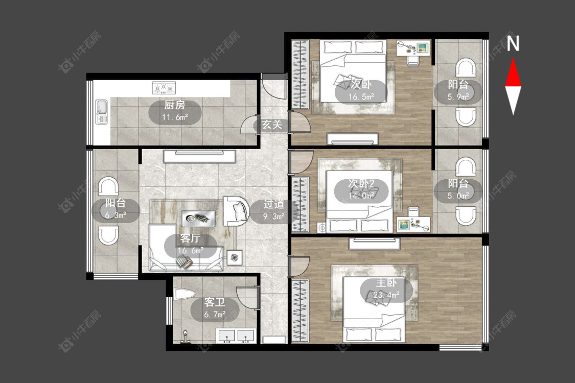 常州河西路在售二手房源户型图_小牛看房