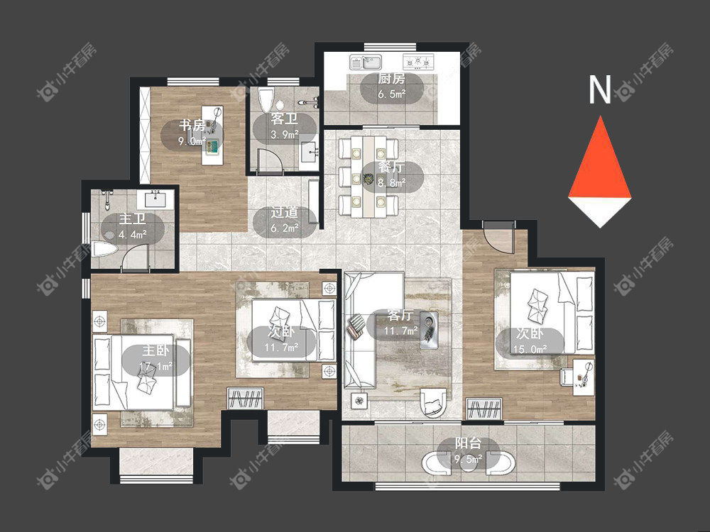 常州路劲雅居乐城市万象在租房源户型图_小牛看房