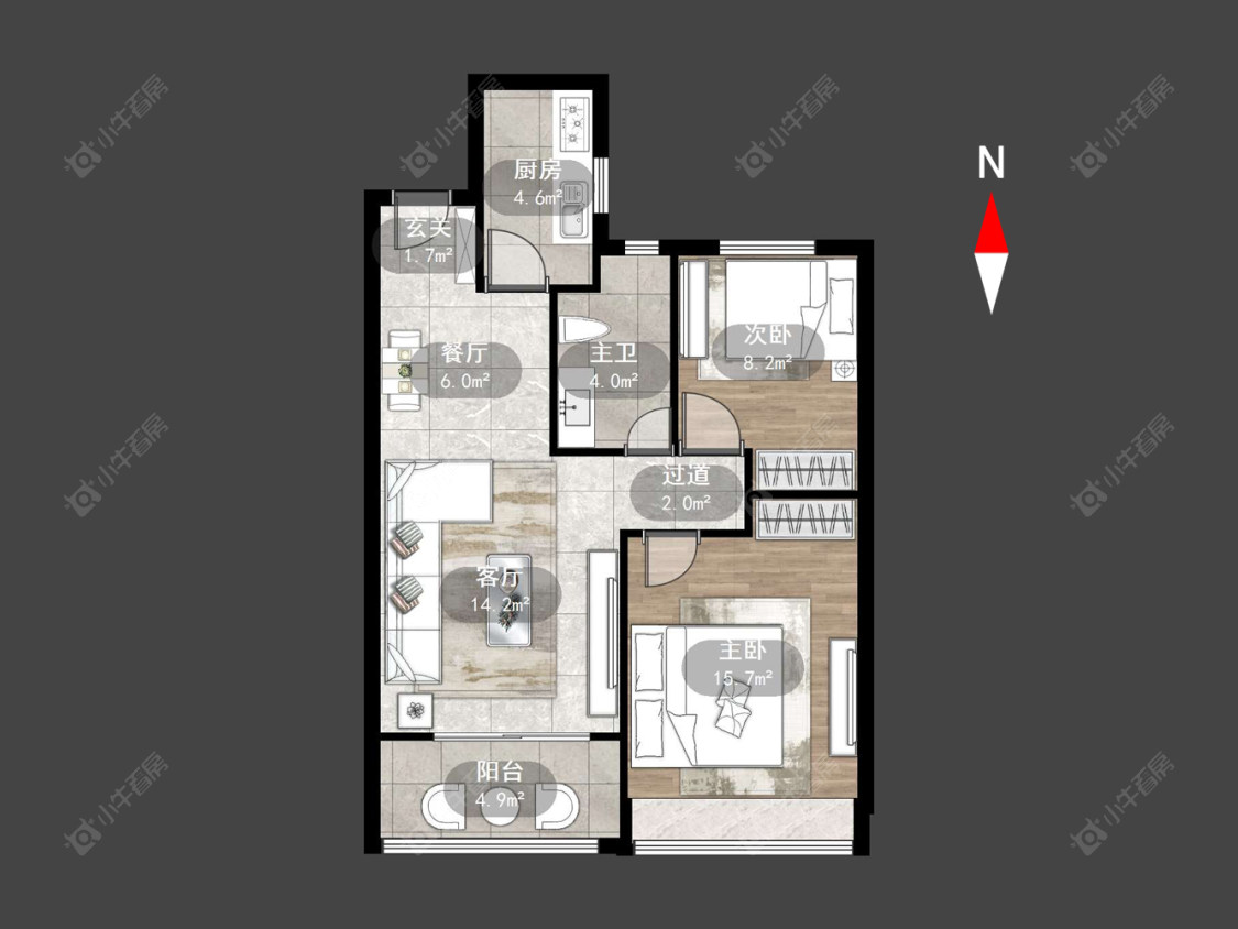 常州牡丹三江公馆在售二手房源户型图_小牛看房