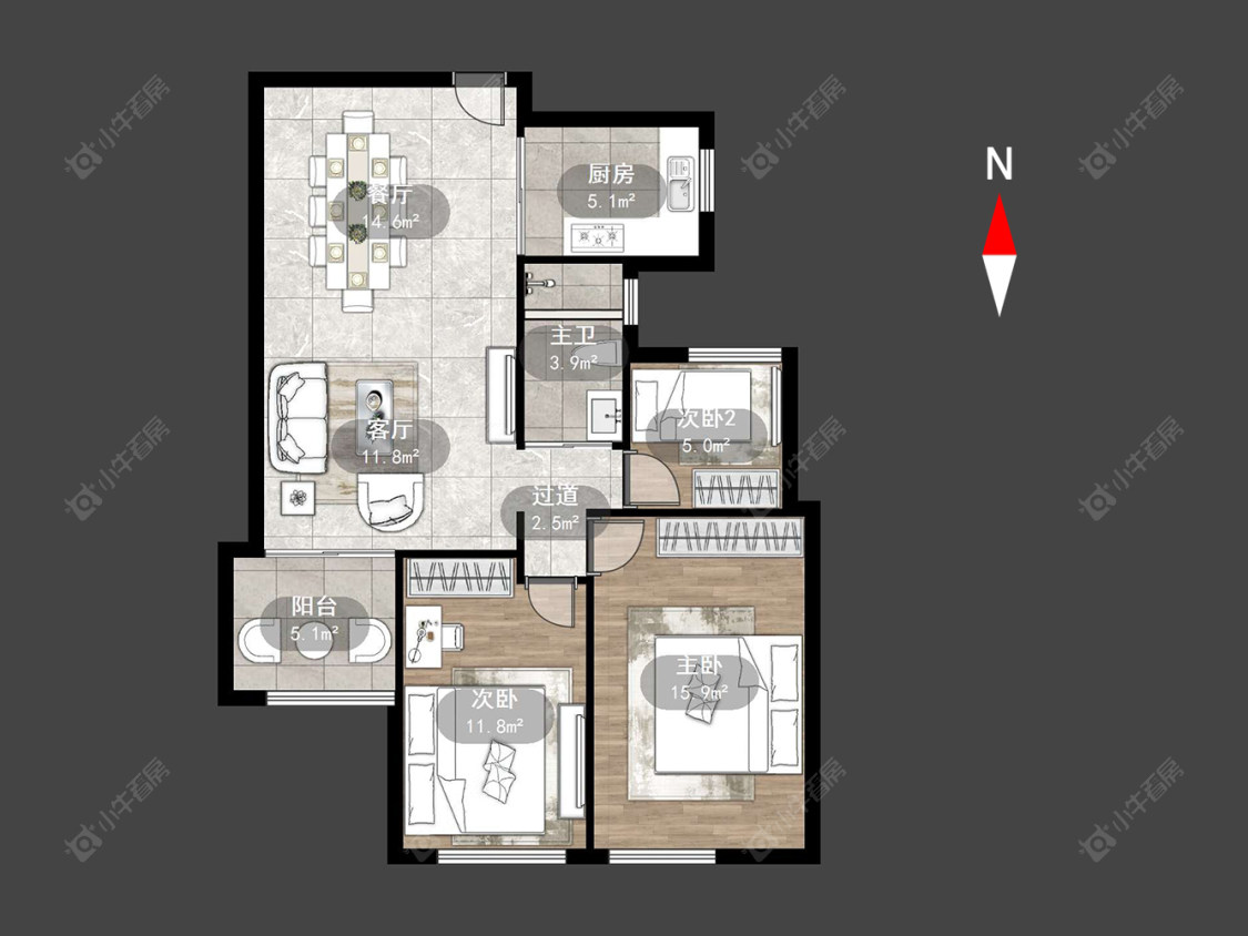 常州绿都万和城五区在售二手房源户型图_小牛看房