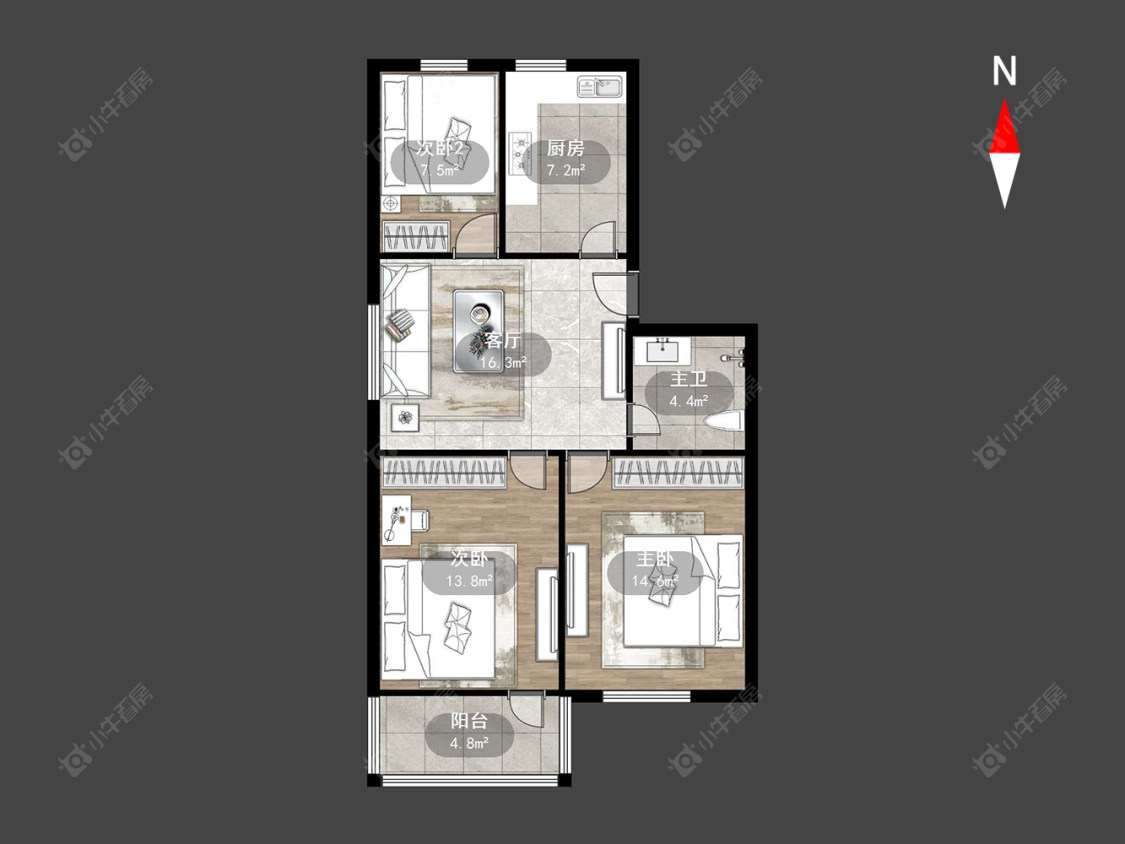 荆川东园房源户型图 常州荆川东园在售二手房源户型图_小牛看房