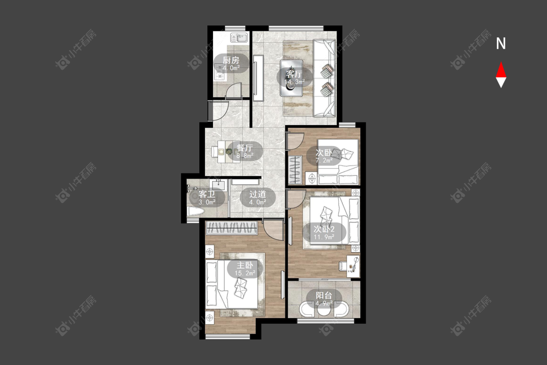 香江壹品房源户型图 常州香江壹品在售二手房源户型图_小牛看房