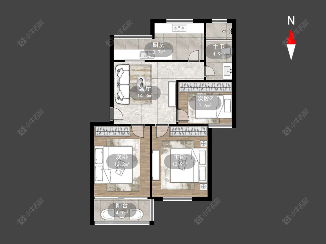 常州荆川里在售二手房源户型图_小牛看房