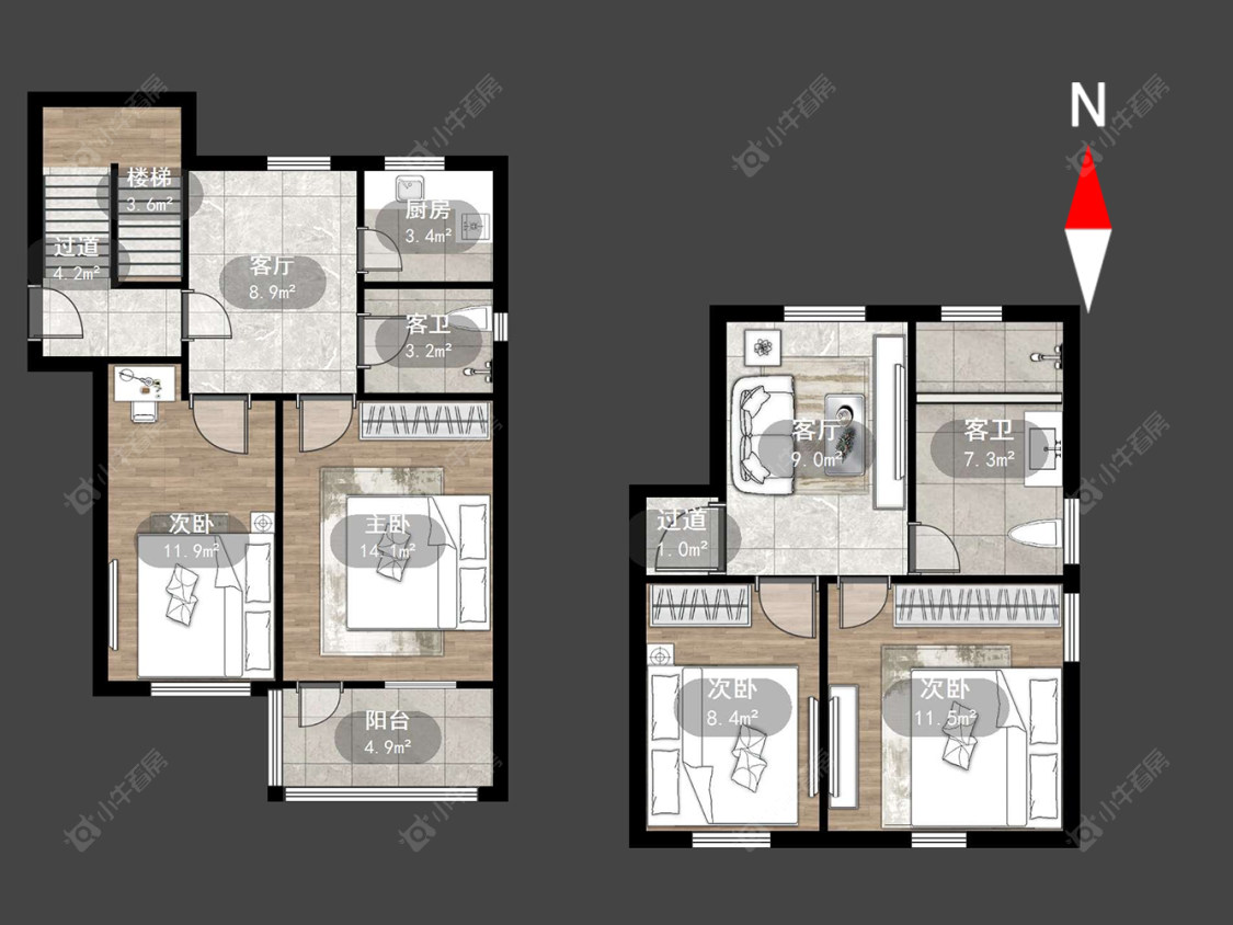 常州勤业四村北区在售二手房源户型图_小牛看房