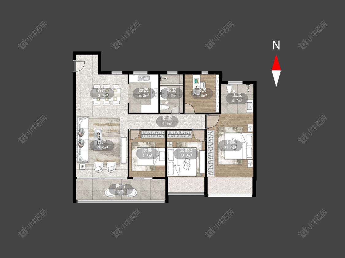 龙湖景粼天著房源户型图 常州龙湖景粼天著在售二手房源户型图_小牛看房