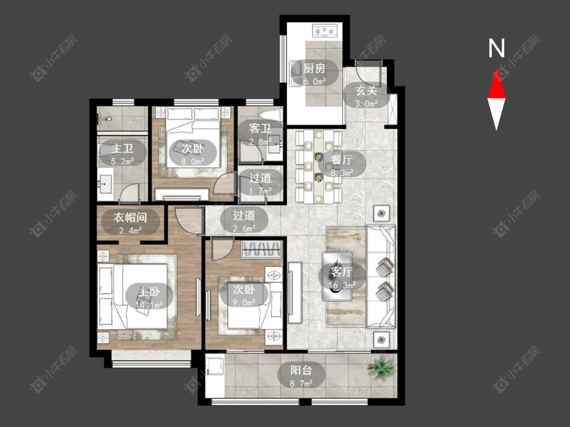常州弘阳天下锦在售二手房源户型图_小牛看房