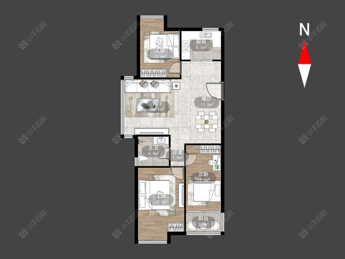 常州喜盈门花苑在售二手房源户型图_小牛看房