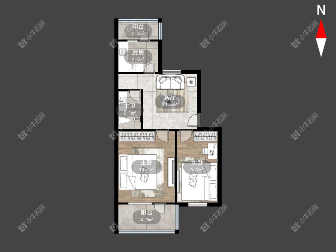 常州北直街在租房源户型图_小牛看房