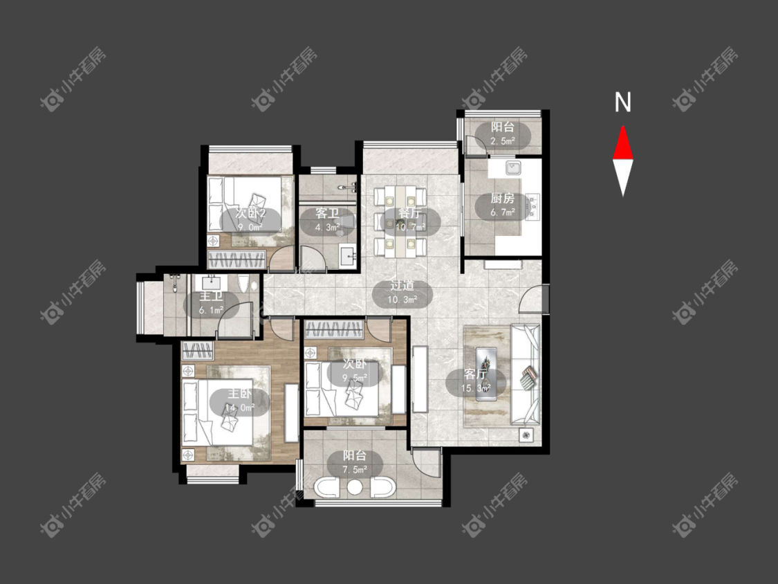 常州世茂香槟湖一期在租房源户型图_小牛看房