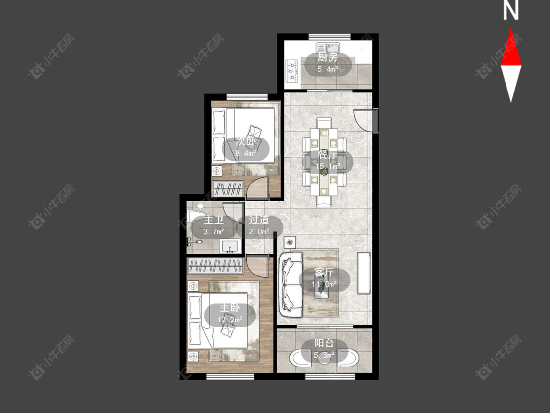 常州蔚蓝天地一二期在售二手房源户型图_小牛看房