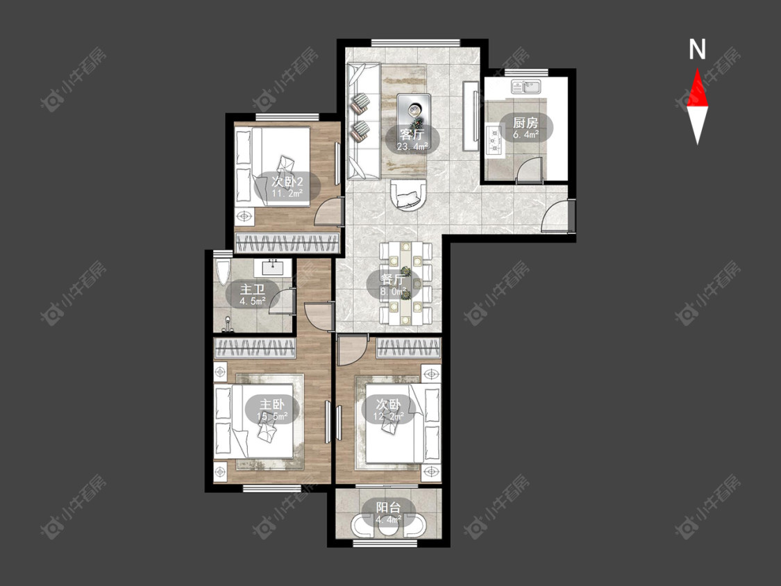 常州世纪华城东区在售二手房源户型图_小牛看房