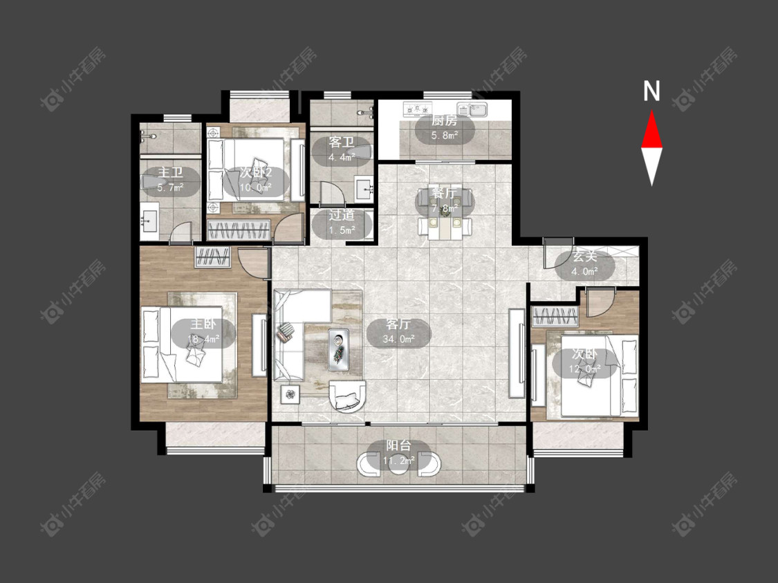 常州旭辉铂悦天宁在售二手房源户型图_小牛看房