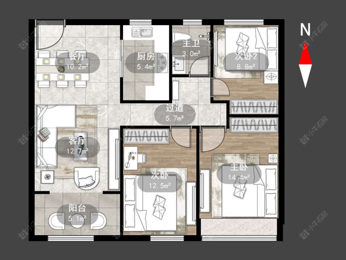 凤凰湖西苑房源户型图 常州凤凰湖西苑在售二手房源户型图_小牛看房
