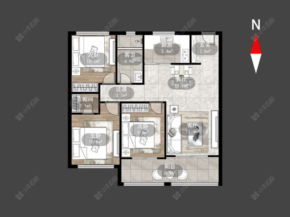 琅越龙洲房源户型图 常州琅越龙洲在售二手房源户型图_小牛看房