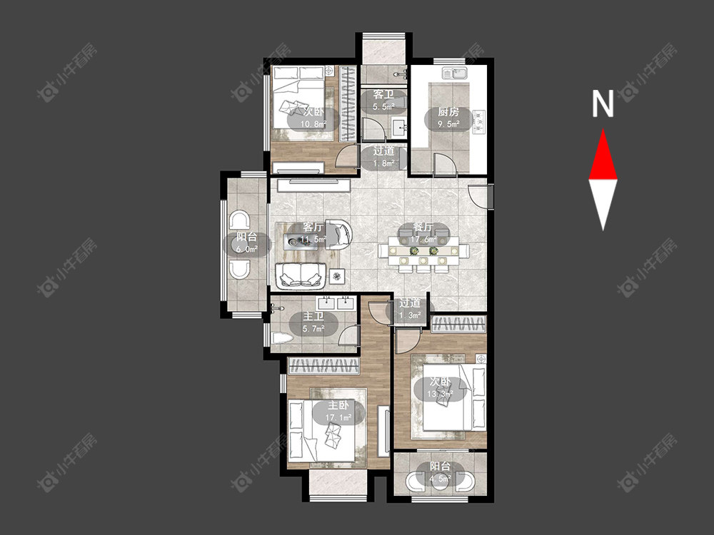 常州星河丹堤五区在售二手房源户型图_小牛看房