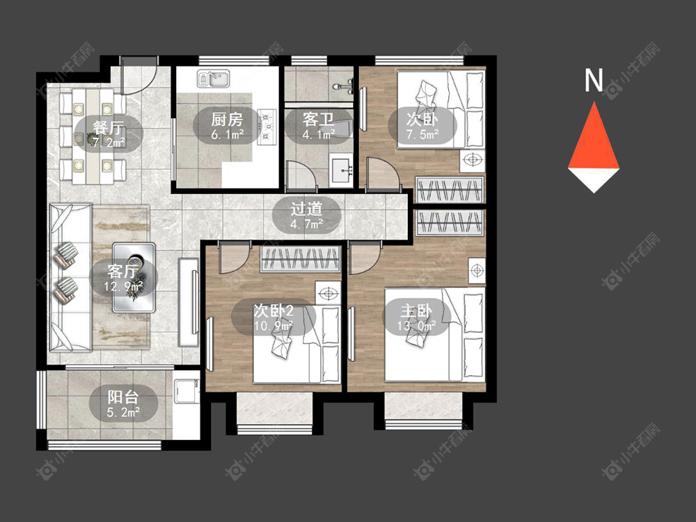 常州新城公馆荣域在售二手房源户型图_小牛看房