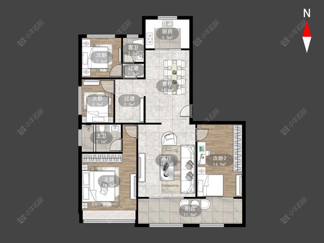 常州常发珑玥在售二手房源户型图_小牛看房