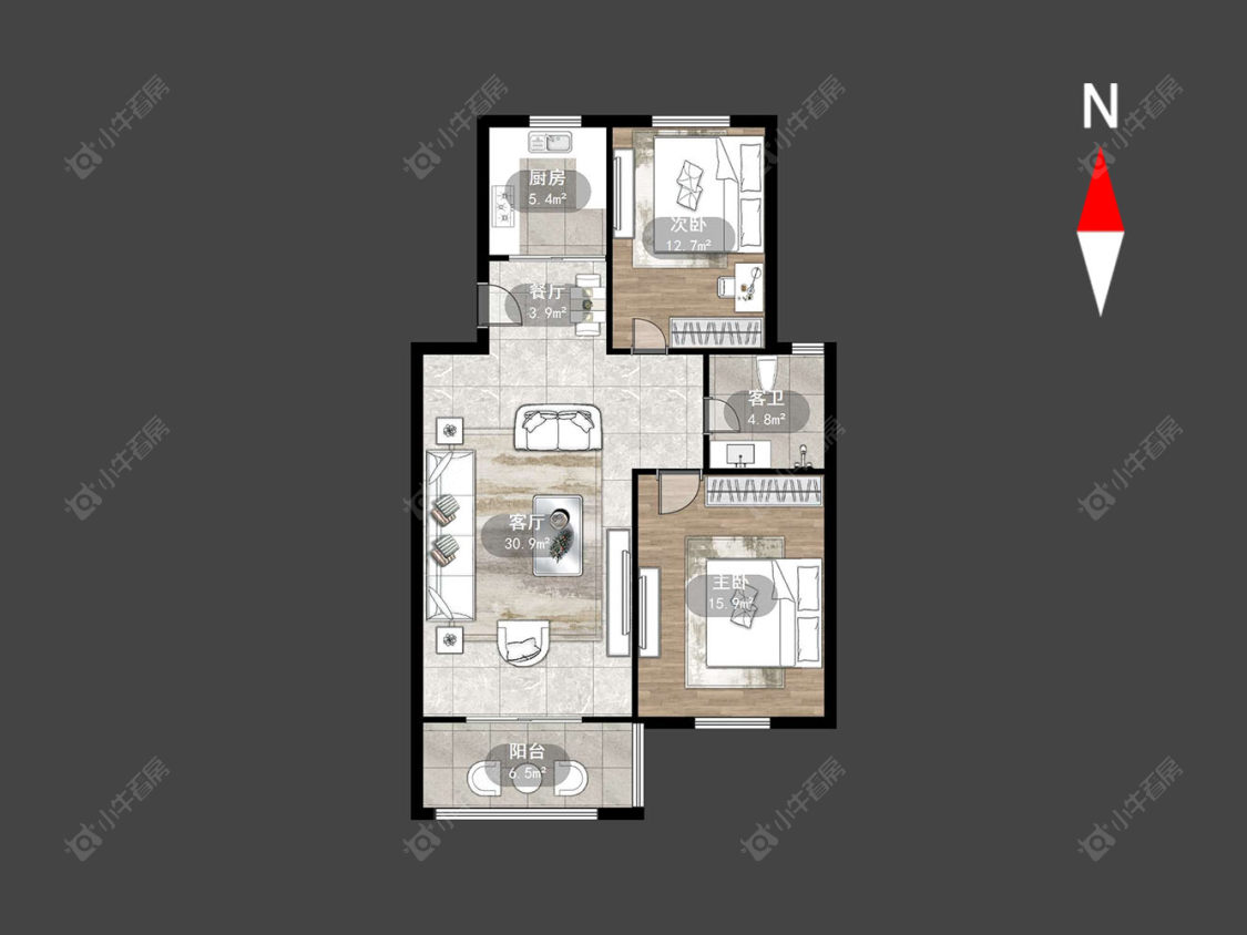 常州青竹苑C区在售二手房源户型图_小牛看房