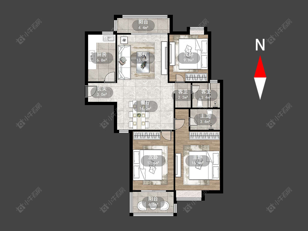 常州聚缘福地在售二手房源户型图_小牛看房