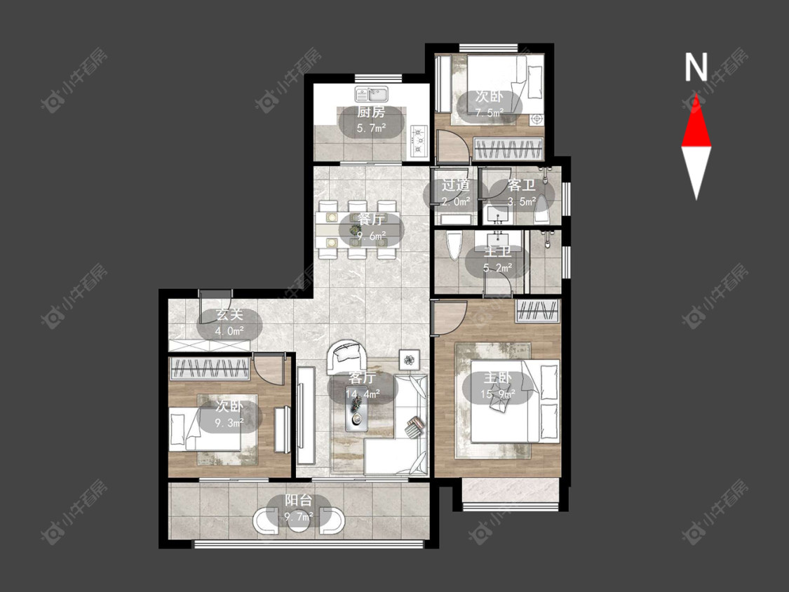 常州白云新城文华园在售二手房源户型图_小牛看房
