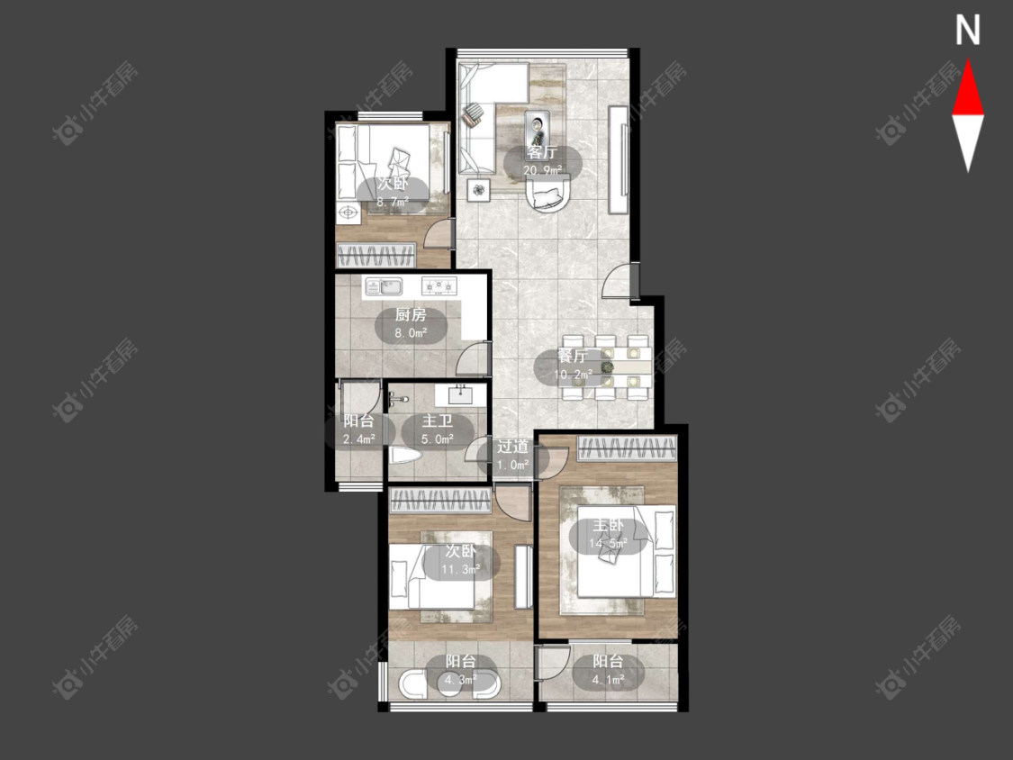 常州荷花池公寓西区在售二手房源户型图_小牛看房