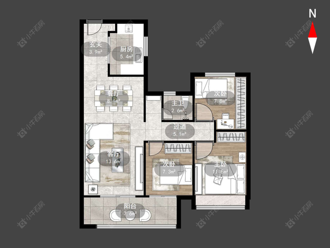 常州锦上香郡在售二手房源户型图_小牛看房