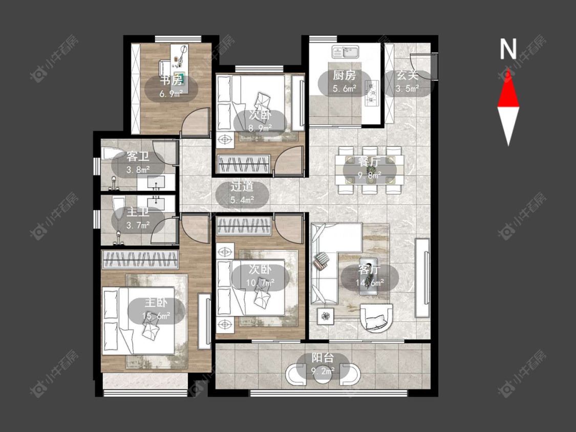常州中梁金科启宸在售二手房源户型图_小牛看房