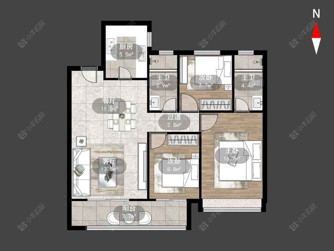 常州邹新花园D区在售二手房源户型图_小牛看房