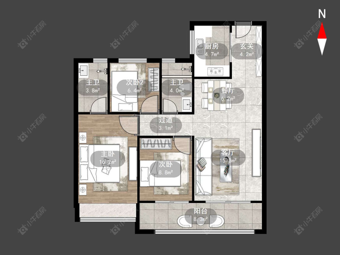 常州保利和光晨樾在售二手房源户型图_小牛看房