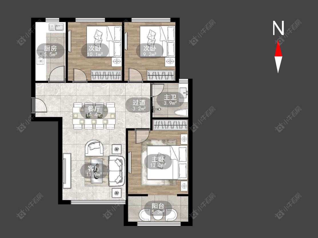 常州水岸花语在售二手房源户型图_小牛看房