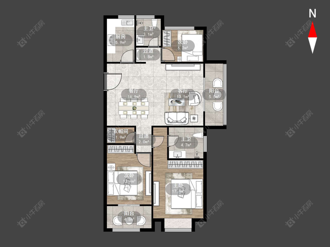 常州五星星韵城在售二手房源户型图_小牛看房