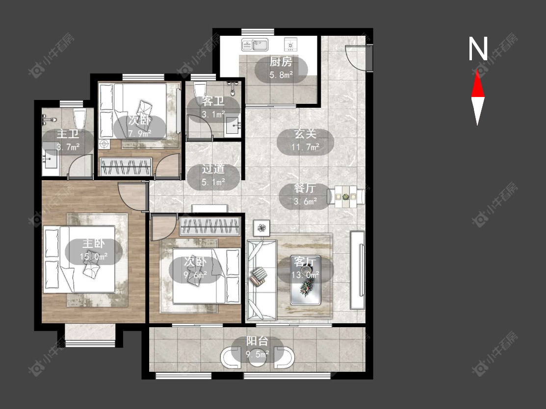 常州锦凤合鸣在售二手房源户型图_小牛看房