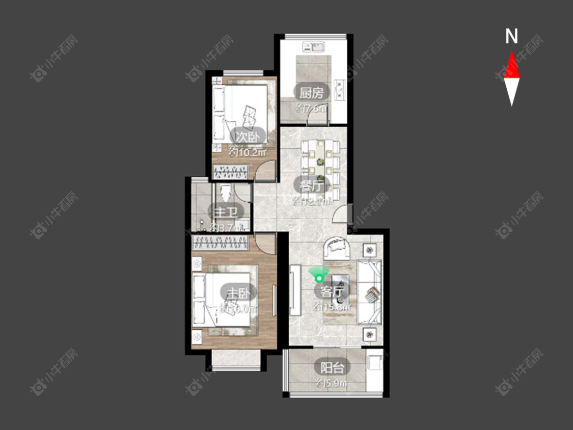 常州绿园爱舍北区在售二手房源户型图_小牛看房