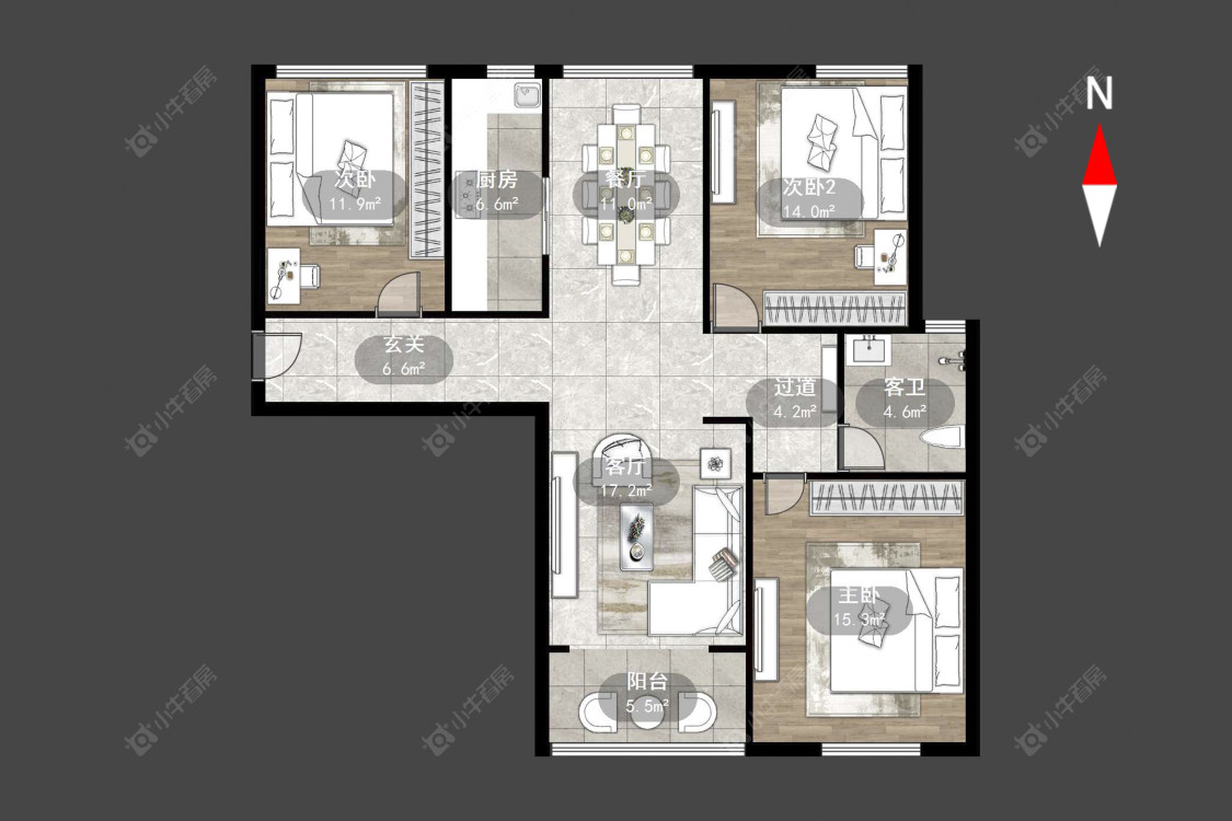 常州万达中央华城在售二手房源户型图_小牛看房