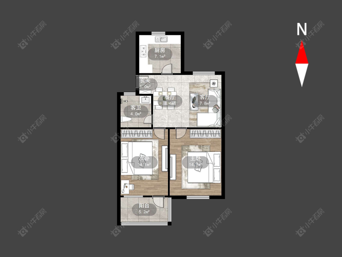 常州翠竹新村南区在售二手房源户型图_小牛看房