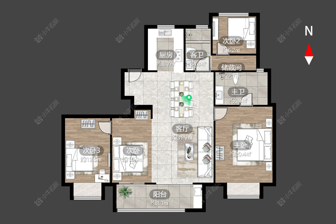 常州新城桃李郡在售二手房源户型图_小牛看房
