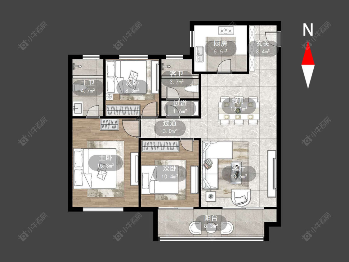 常州观湖名轩在售二手房源户型图_小牛看房