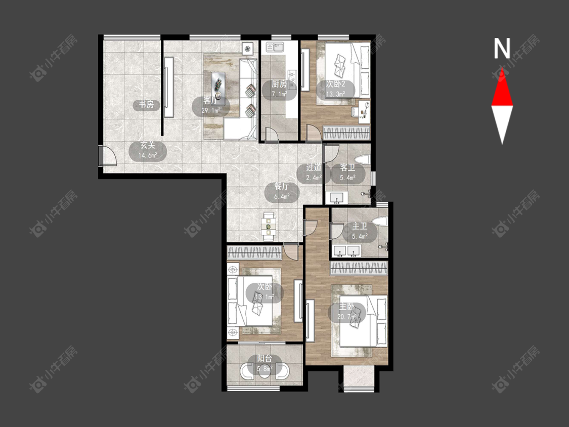 府西花园房源户型图 常州府西花园在售二手房源户型图_小牛看房