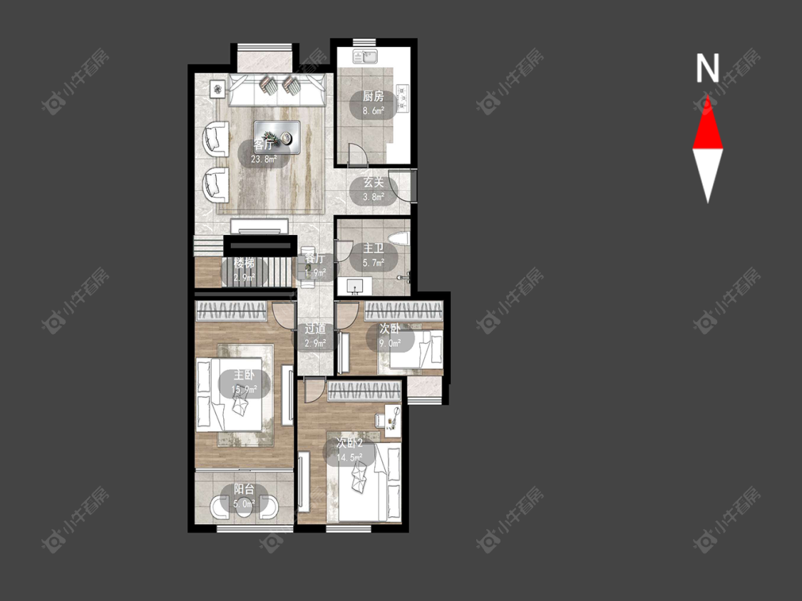 常州太阳花园在售二手房源户型图_小牛看房