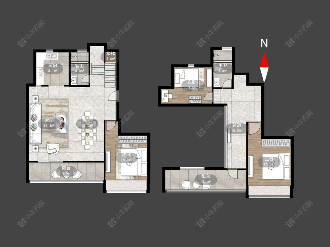 龙湖景粼天著房源户型图 常州龙湖景粼天著在售二手房源户型图_小牛看房
