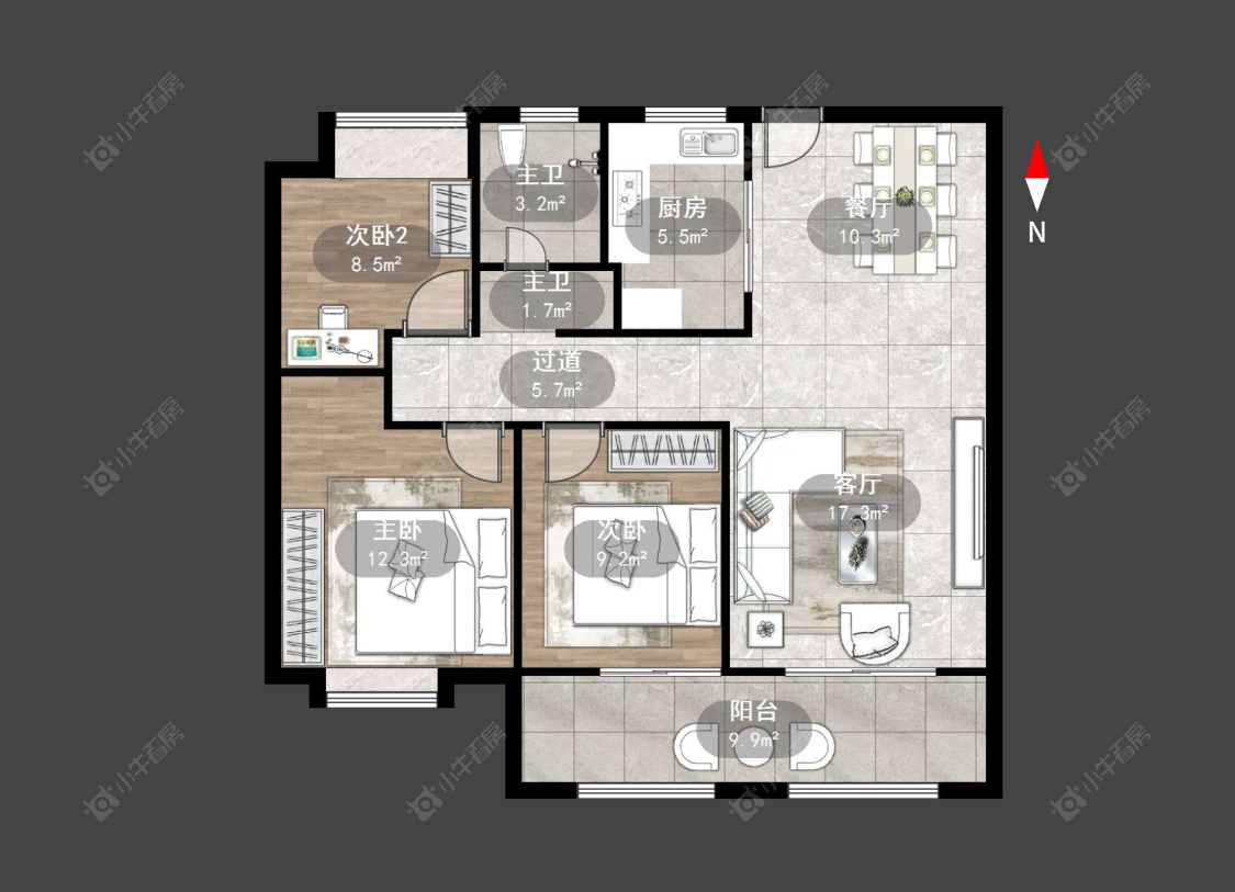 常州锦凤合鸣在售二手房源户型图_小牛看房