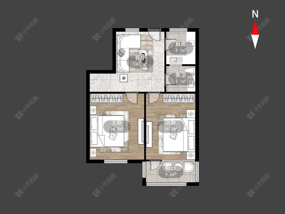 常州北环南村在售二手房源户型图_小牛看房