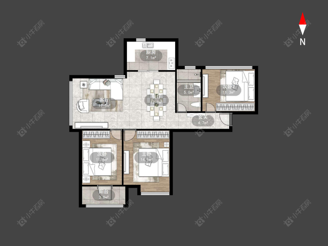 常州迎宾秀园在售二手房源户型图_小牛看房