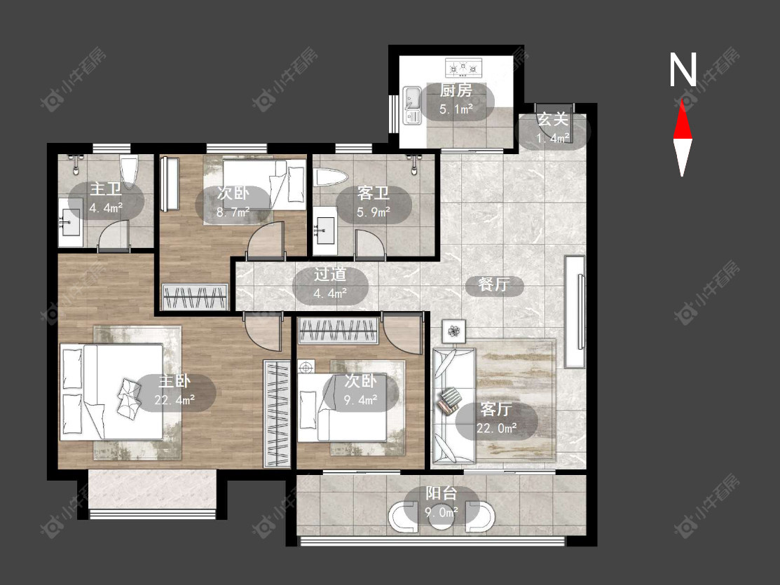 常州竹韵茗苑在售二手房源户型图_小牛看房