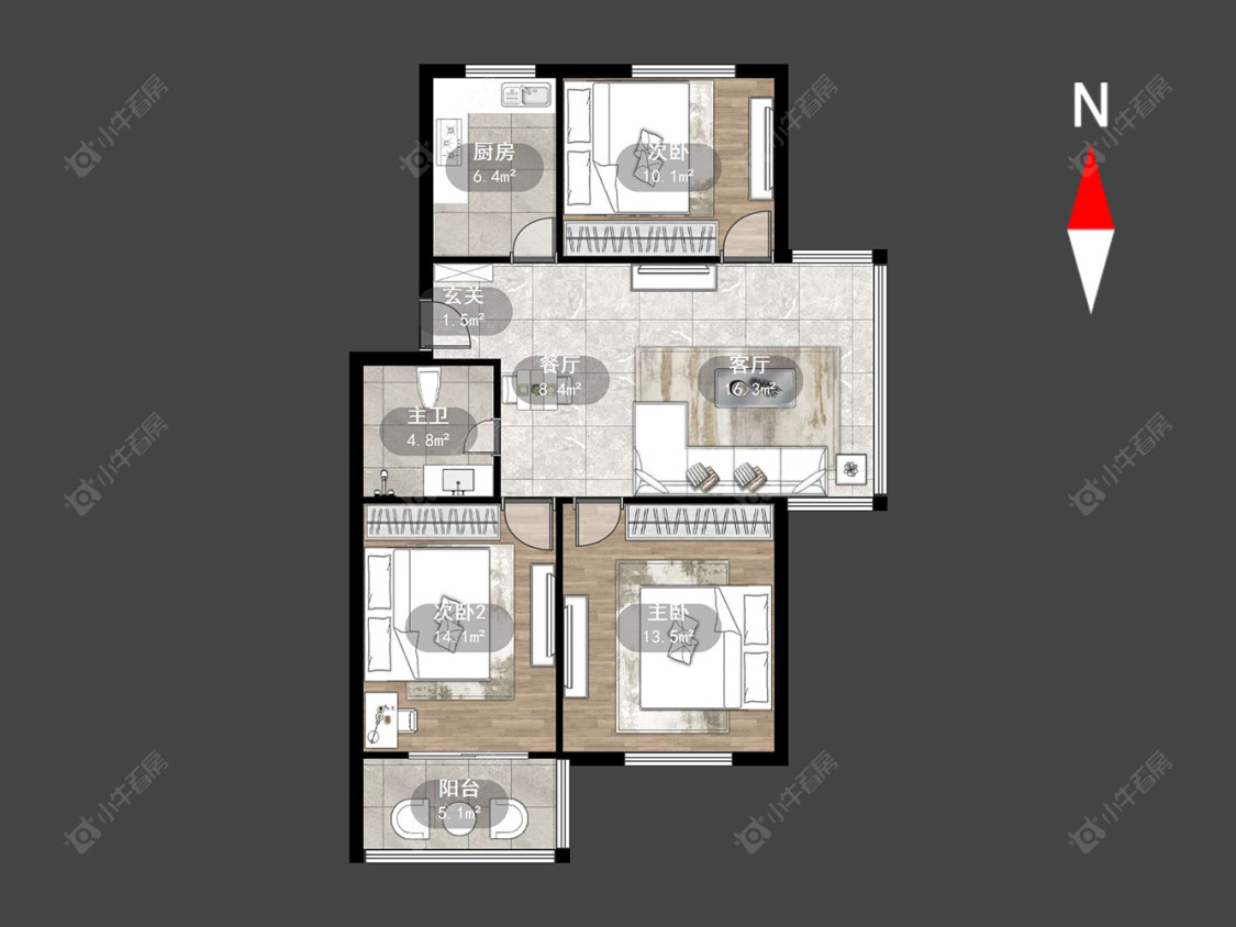 常州新园花苑在售二手房源户型图_小牛看房