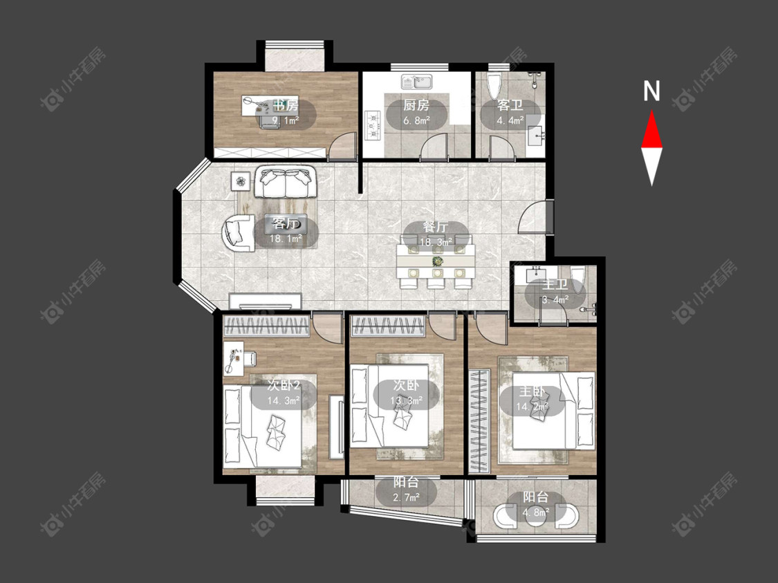 常州润德半岛在售二手房源户型图_小牛看房